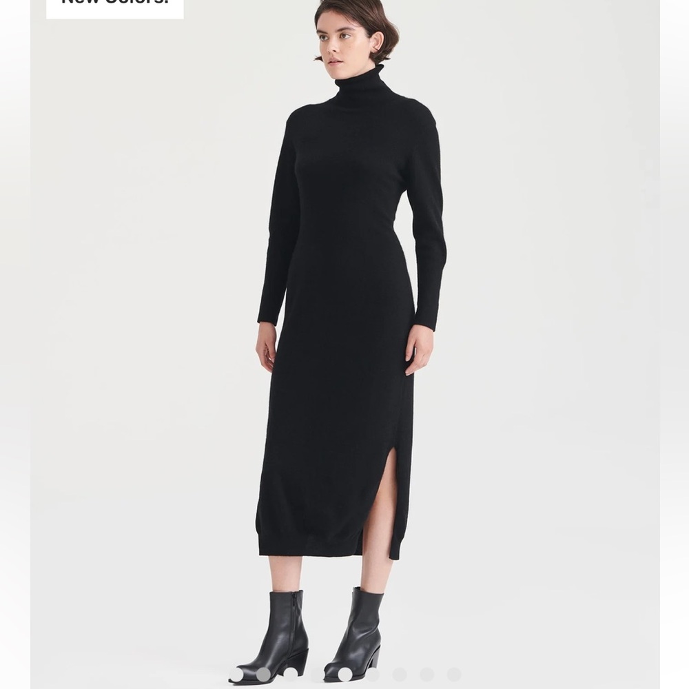 NAADAM Cashmere Turtleneck Dress with Slits black XXS (fits xs) / new